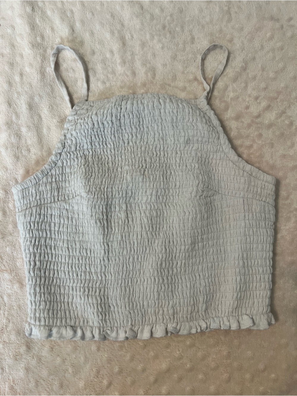 Hollister White Smocked Cropped Camisole